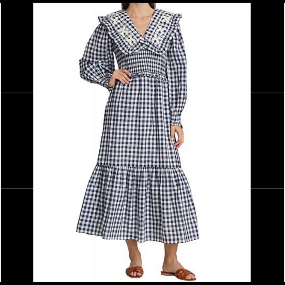 Sea NY Gina Smocked Gingham Maxi Dress